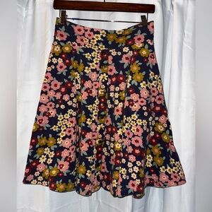 Effie’s Heart size large Aline skirt midi floral blue pink green white cotton